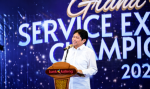 Direktur Utama Bank Kalteng, Maslipansyah saat memberikan sambutan dalam acara Service Excellence Championship (SEC) 2026, pada Sabtu (20/6) di Palangka Raya.