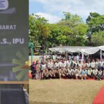 Rektor Universitas Palangka Raya (UPR) yang juga Ketua Badan Kerja Sama Perguruan Tinggi Negeri (BKS-PTN) Barat, Prof. Dr. Ir. Salampak, M.S., IPU., ASEAN Eng.,saat memberikan sambutan pada acara KKN Internasional, kemarin.