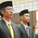 Anggota DPRD Kalimantan Tengah, Okki Maulana dan sejumlah anggota dewan lainya saat mengikuti rapat paripurna DPRD Kalimantan Tengah.